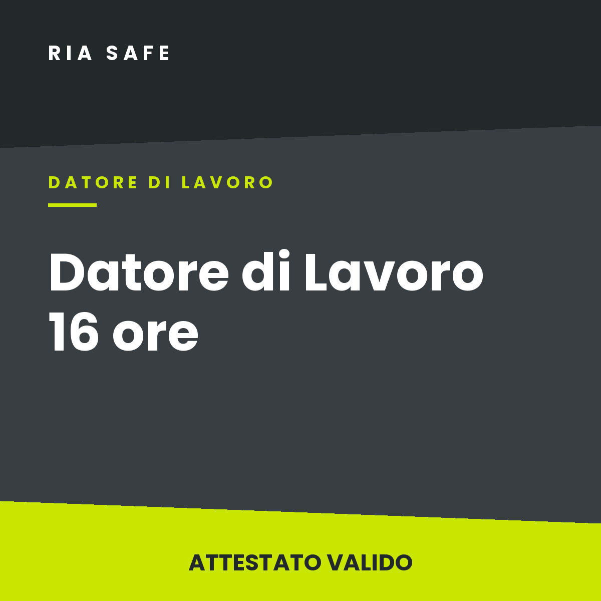 Corso Datore di Lavoro 16 ore