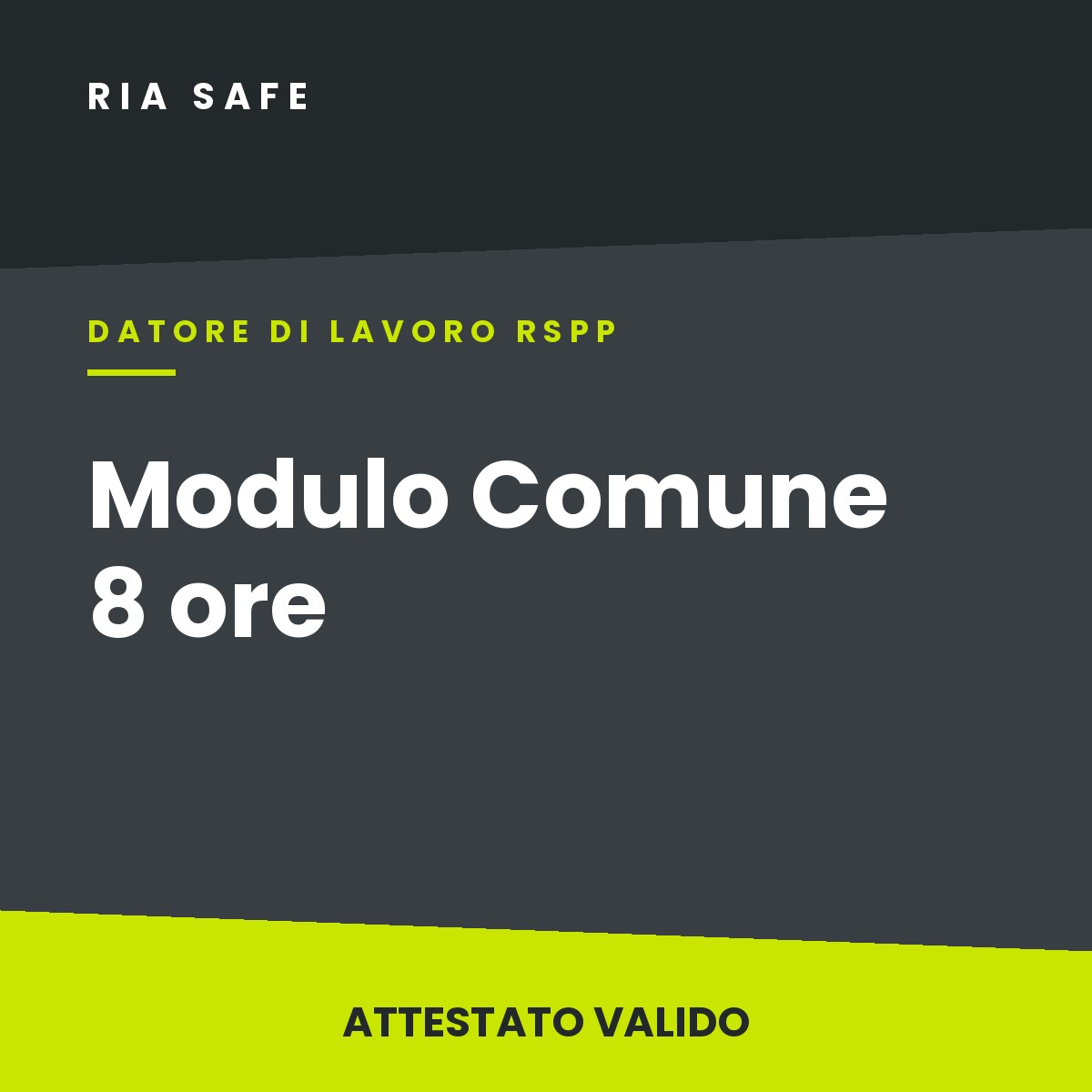 Modulo Comune DL-RSPP 8 ore
