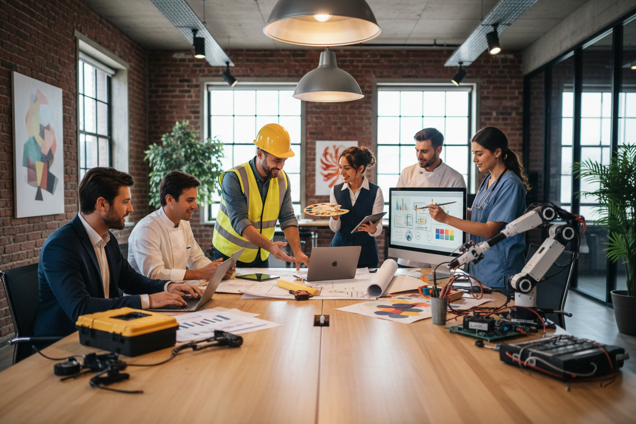 persone che fanno diversi lavori insieme