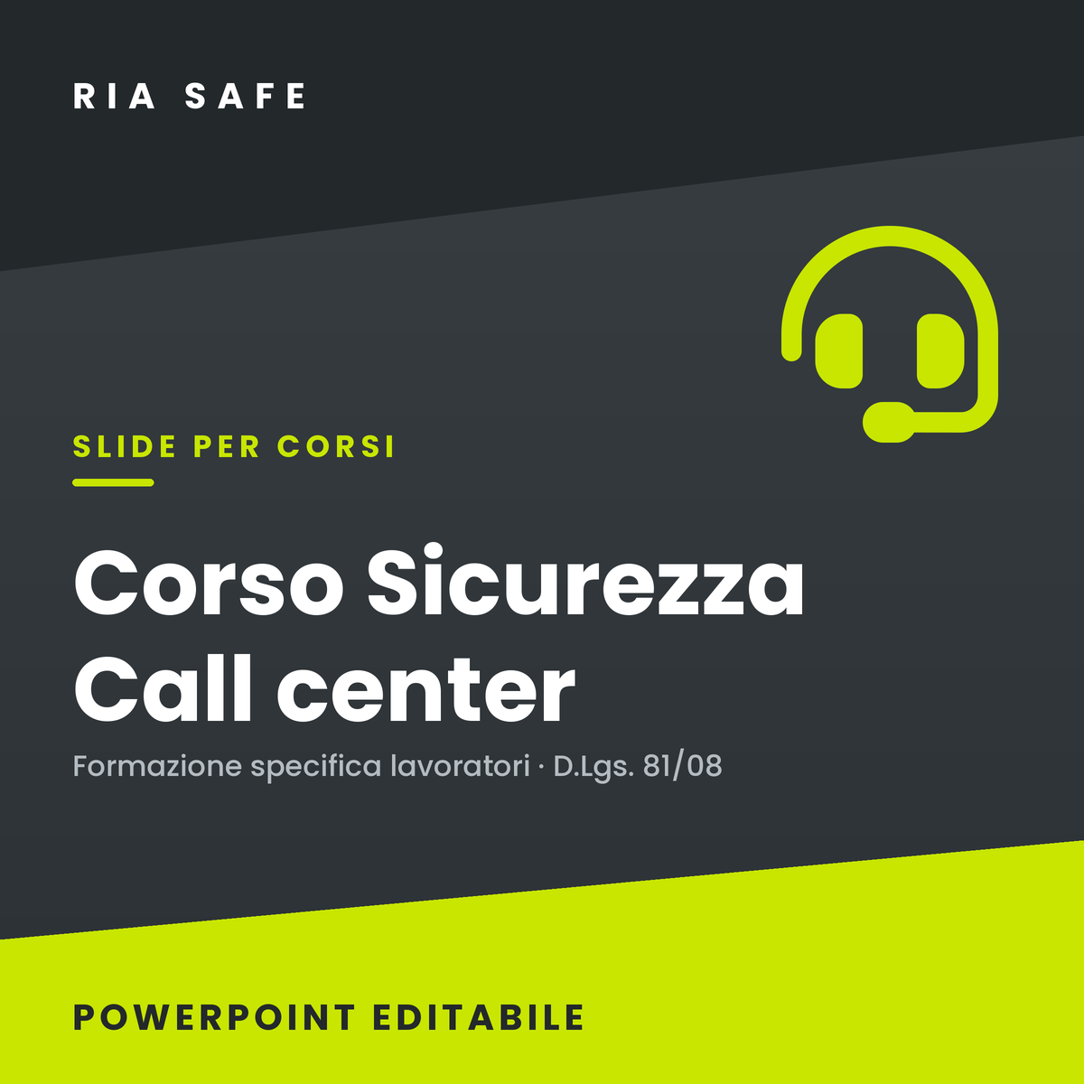 Slide Corso Sicurezza Call Center – Formazione Specifica Lavoratori