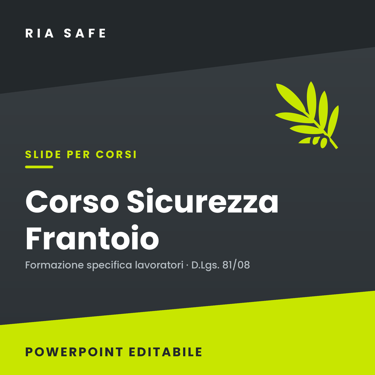Slide Corso Sicurezza Frantoio – Formazione Specifica Lavoratori