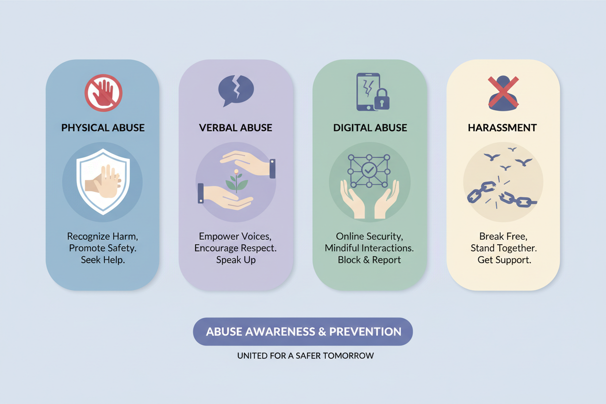 Abusi fisici, verbali, digitali e molestie
