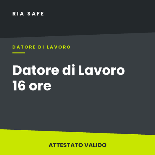 Corso Datore di Lavoro 16 ore