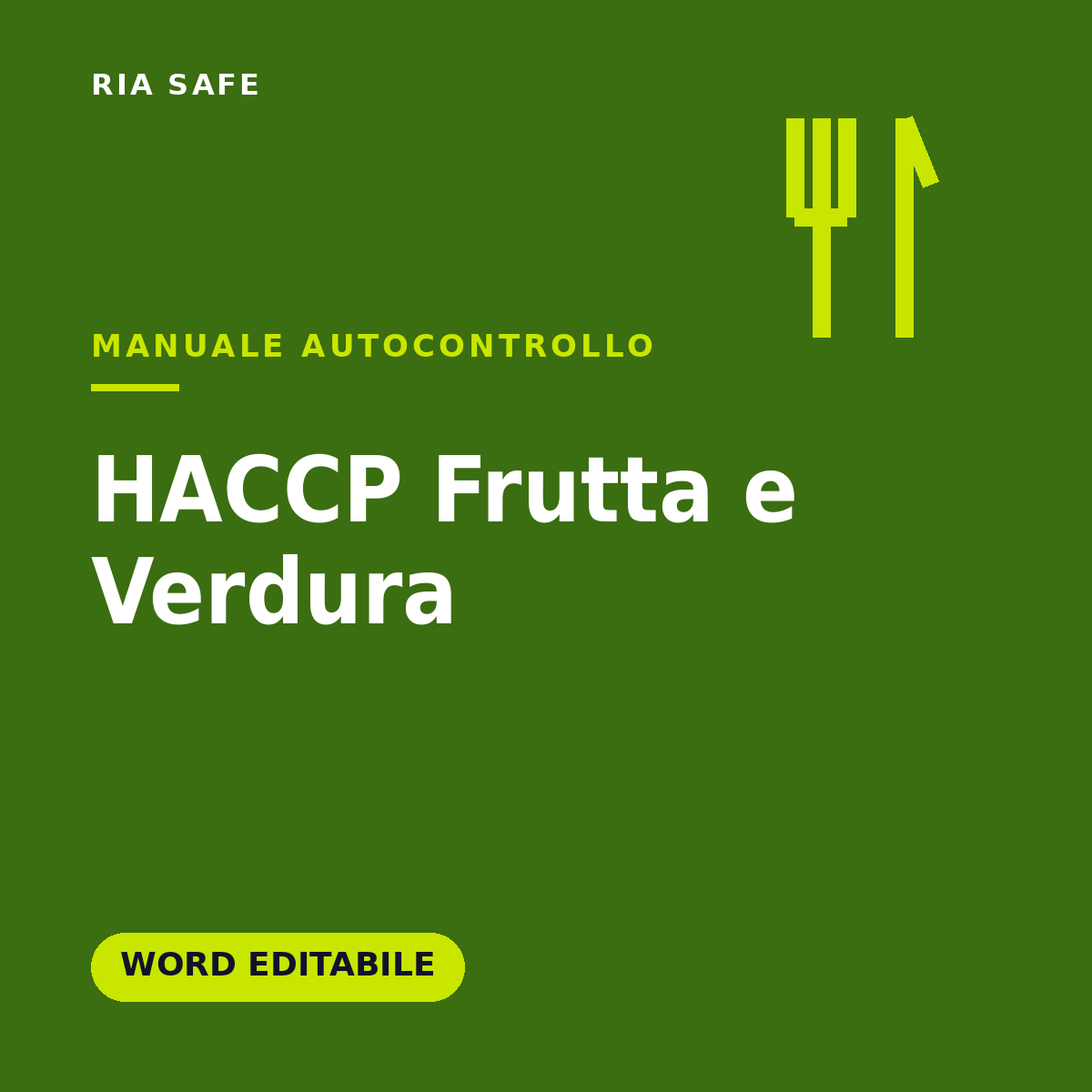 Manuale HACCP Frutta e Verdura Ortofrutta Word Editabile – Documento