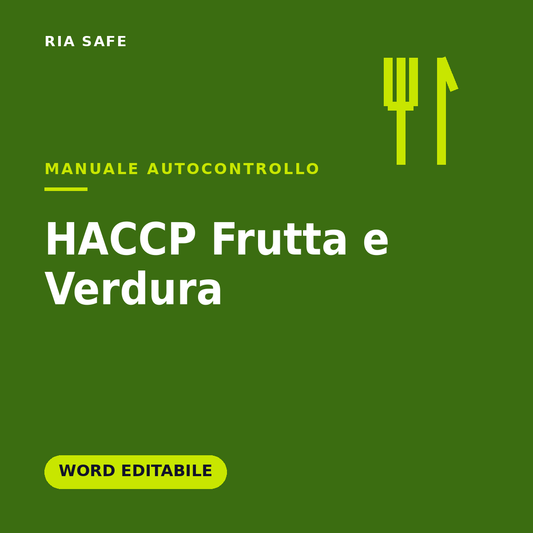 Manuale HACCP Frutta e Verdura Ortofrutta Word Editabile – Documento