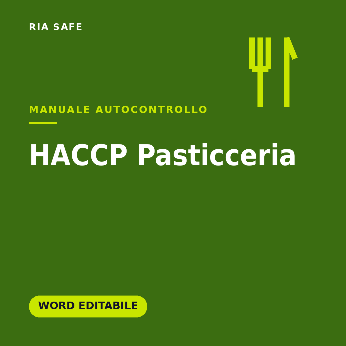 Manuale HACCP Pasticceria Word Editabile – Documento Obbligatorio