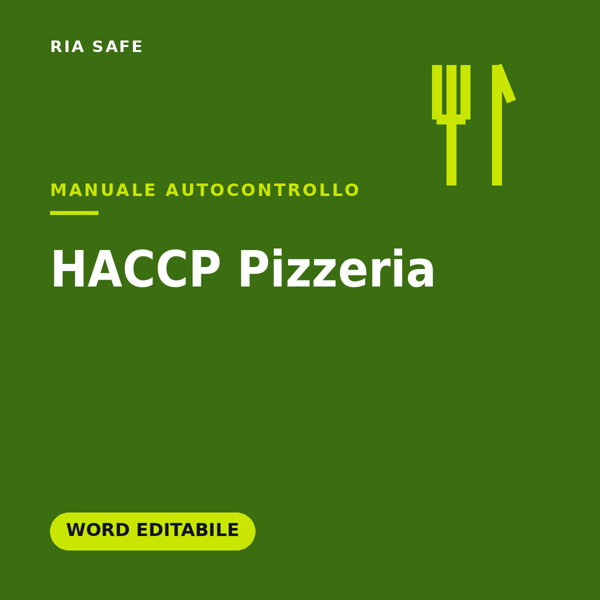 Manuale HACCP Pizzeria Word Editabile – Documento Obbligatorio