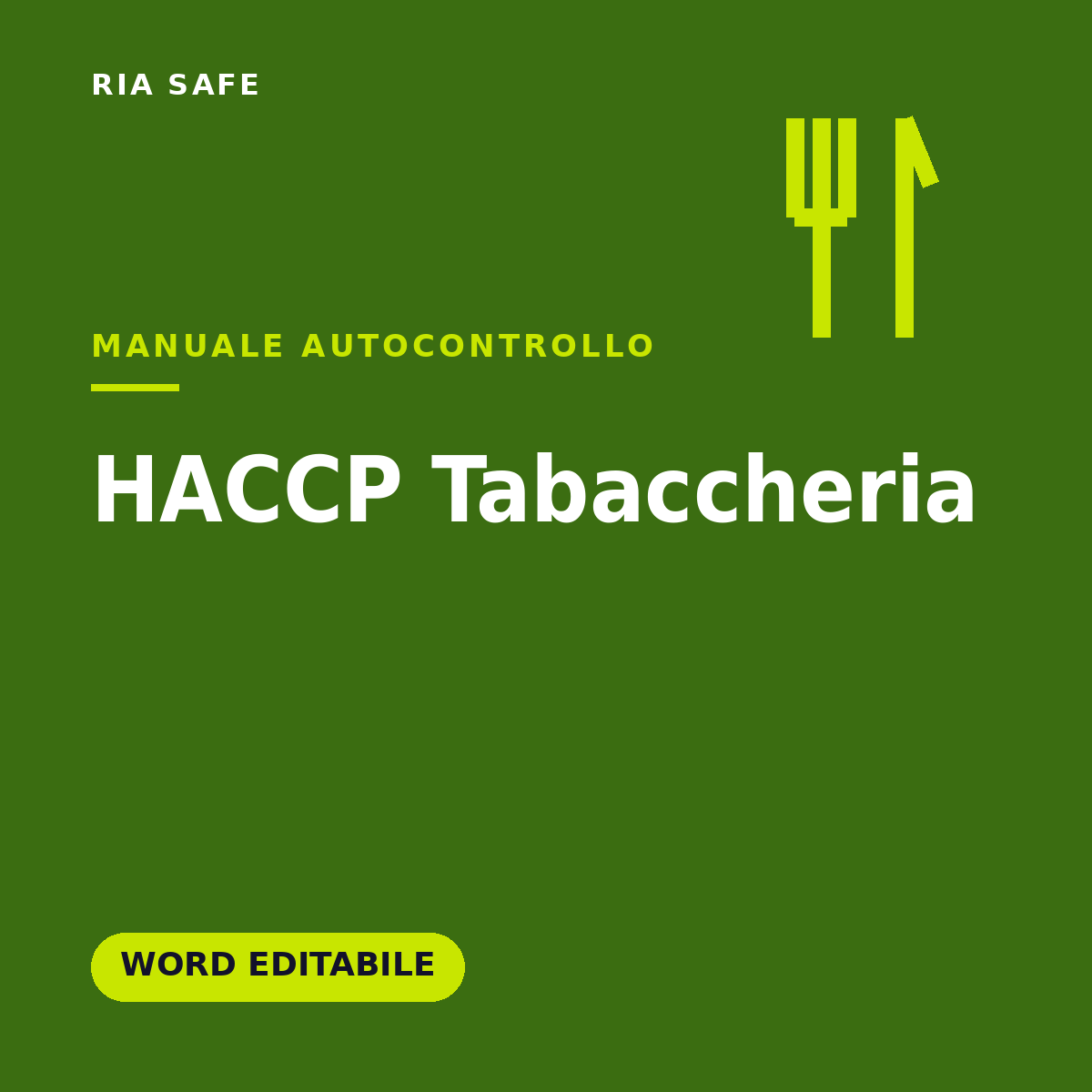 Manuale HACCP Tabaccheria Word Editabile – Documento Obbligatorio