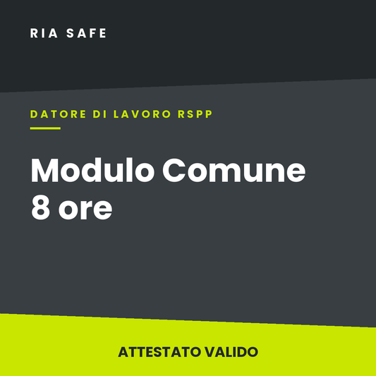 Modulo Comune DL-RSPP 8 ore