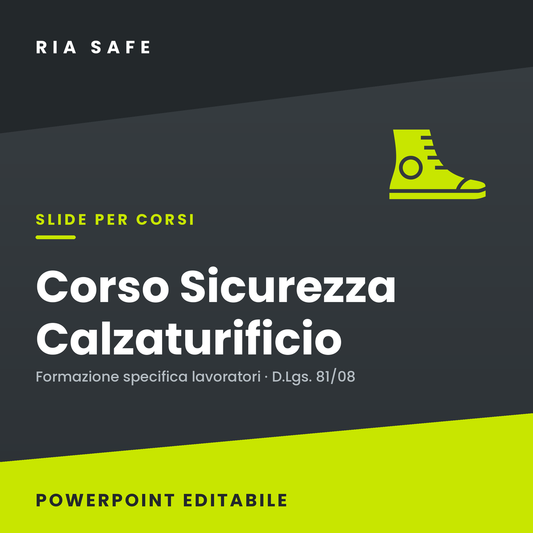 Slide Corso Sicurezza Calzaturificio – Formazione Specifica Lavoratori