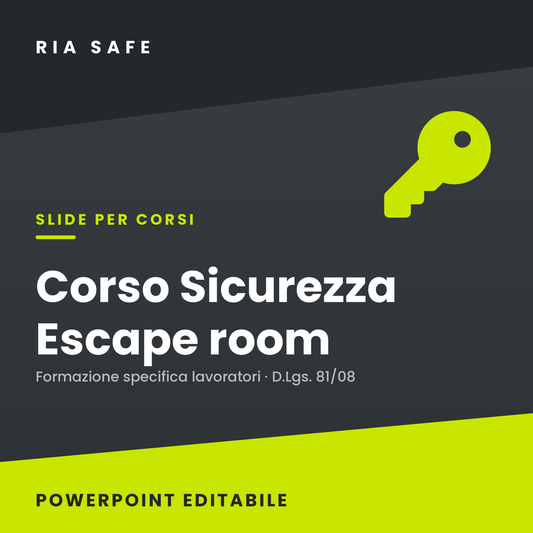 Slide Corso Sicurezza Escape Room – Formazione Specifica Lavoratori
