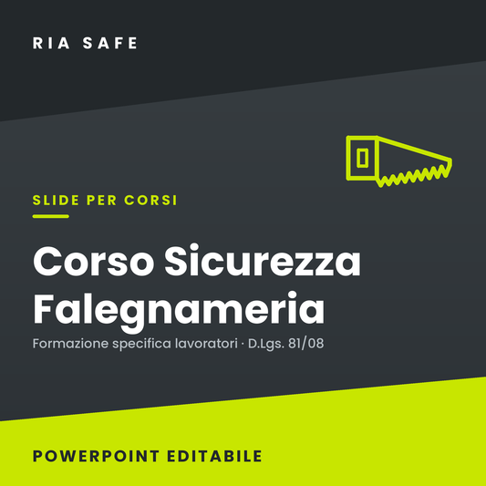 Slide Corso Sicurezza Falegnameria – Formazione Specifica Lavoratori