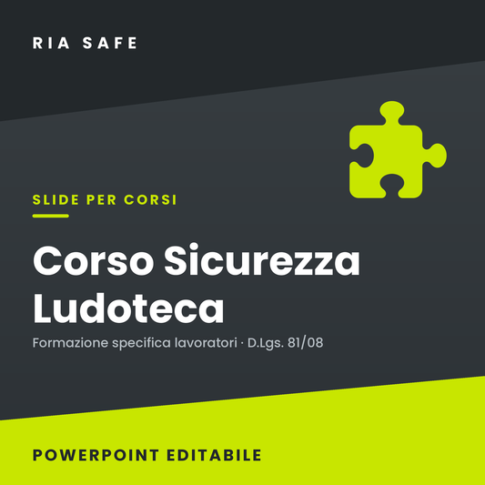Slide Corso Sicurezza Ludoteca – Formazione Specifica Lavoratori